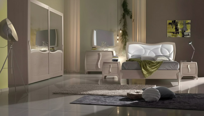 Bed 2x Nightstands 6-piece Bedroom Set Design Modern Luxury Furniture New
