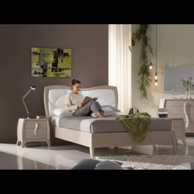 Design bed, 2x nightstands, 3-piece bedroom luxury complete set