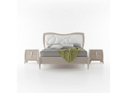 Design bed, 2x nightstands, 3-piece bedroom luxury complete set