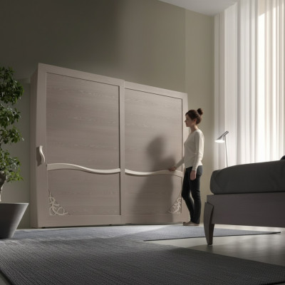 Luxury wardrobe Italian furniture bedroom cabinet solid wood