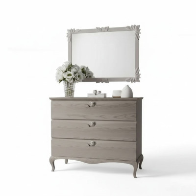 Dresser Mirror Cabinet Luxury Dressers Shelf Console Furniture Set 2-piece.