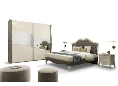 Design beds, bedroom bed, 2x nightstands, modern luxury furniture 3-piece set