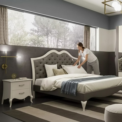 Bed Bedroom Set Bed 2x Nightstands Modern Italian Furniture 3-piece Set