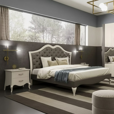 Bed Bedroom Set Bed 2x Nightstands Modern Italian Furniture 3-piece Set