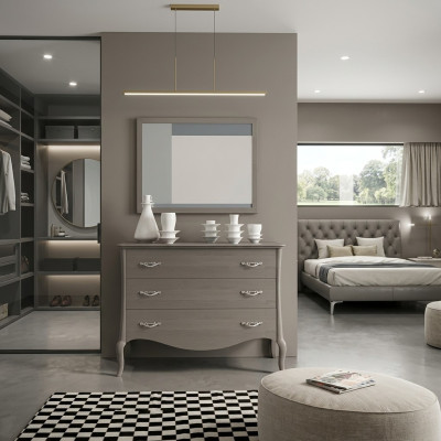 Dresser Mirror Dressers Wardrobe Luxury Shelf Furniture Group New Set 2-piece.