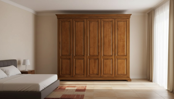 Bedroom wardrobe closet wood living room furniture brown Italy