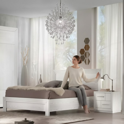 Design bedroom 3-piece set. Bed, 2 bedside tables, modern luxury furniture set, new
