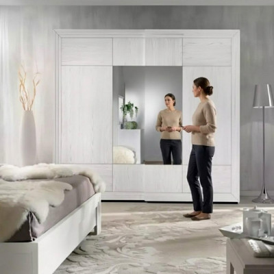 Wardrobe White Closet Wood Bedroom Design Modern Furniture New