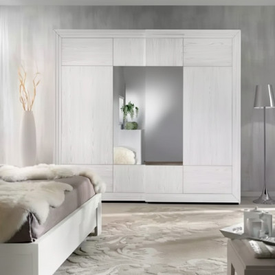 Wardrobe White Closet Wood Bedroom Design Modern Furniture New