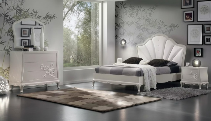 Luxury bedroom set 5-piece. Bed, 2x nightstands, dresser, designer furniture