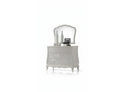 Luxury dresser with mirror, sideboards, console, wood, modern design, gray