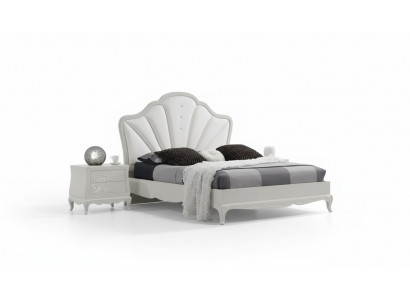 Bedroom 3-piece set bed 2x nightstands modern design gray beds