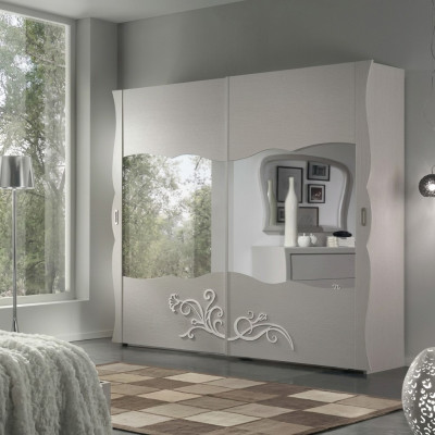 Wardrobe cupboard luxury furniture wood for bedroom grey modern