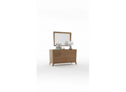 Bedroom dresser with mirror wooden furniture cabinet brown modern new