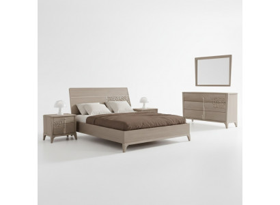 Bed Bedroom Sets Designer Luxury Complete 2x Nightstands 3 pcs.