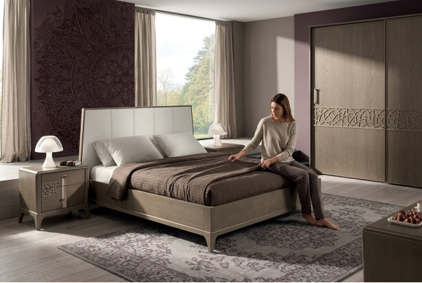 Design bedroom sets bed 2x nightstands classic luxury furniture