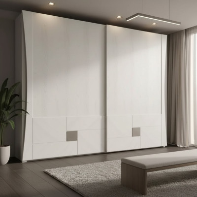 Wardrobe Wood Bedroom Furniture Design Cabinets White Italy New