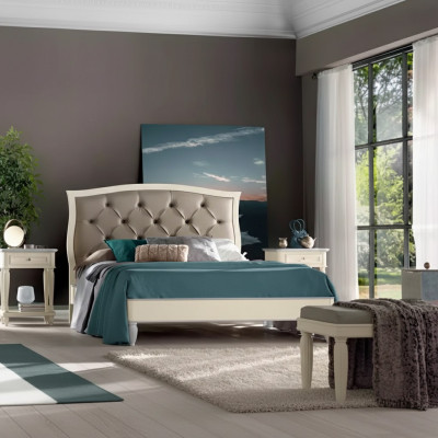 Bed 2x Nightstands 3-piece Bedroom Set Design Modern Luxury Group