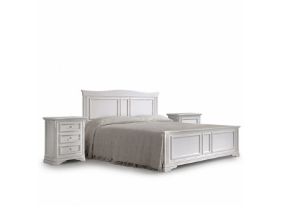 Complete bedroom bed 2x nightstands 3-piece set designer luxury