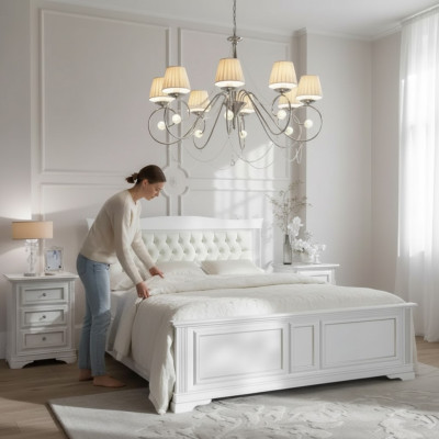 Complete bedroom set bed 2x nightstands 3 pcs. designer luxury