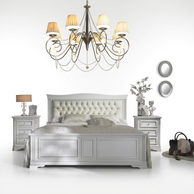 Complete bedroom set bed 2x nightstands 3 pcs. designer luxury
