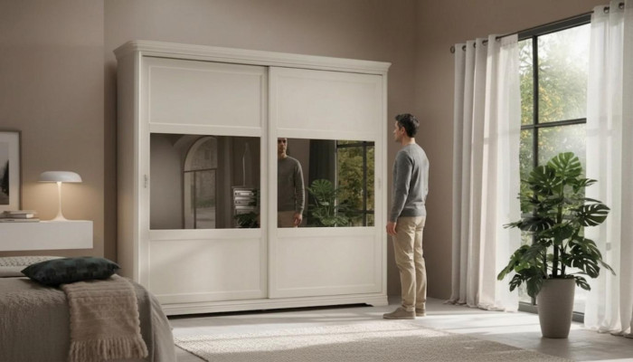 Wardrobe sliding doors cupboard furniture cabinets bedroom wood new