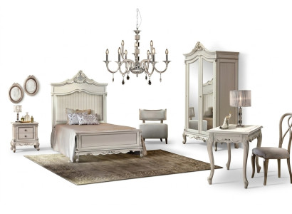 Bedroom set, modern style, bed, nightstand, desk, furniture, 4-piece set.
