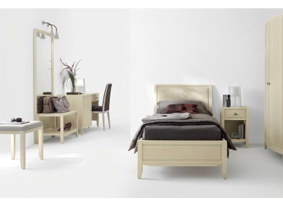 Luxury Complete Bedroom Set Beige Desk Bed Nightstand New