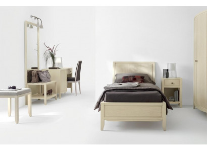 Luxury Complete Bedroom Set Beige Desk Bed Nightstand New