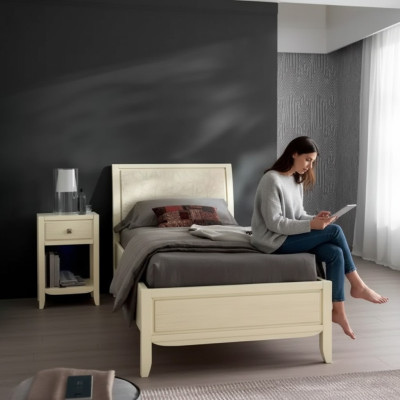 Luxury bedroom set bedside table bed 2-piece complete set design furnishing new