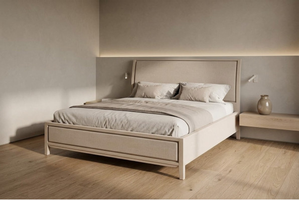 Double bed, beds, bedroom, designer beds, furniture, solid wood bed, new.
