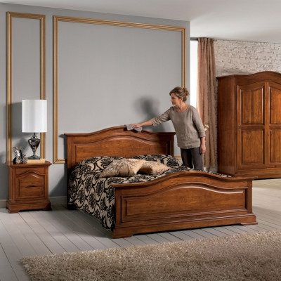 Double bed Italian furniture luxury bed frame wood bedroom new