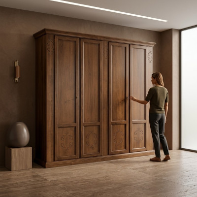 Bedroom wardrobe closet cabinets wooden cabinet design brown