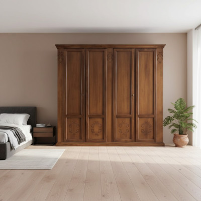 Bedroom wardrobe closet cabinets wooden cabinet design brown