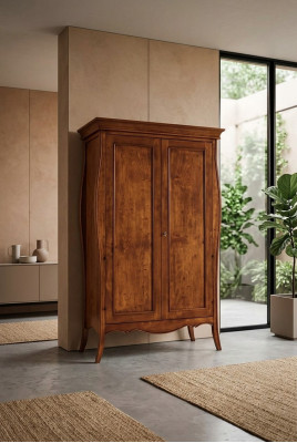 Solid wood wardrobe, massive bedroom furniture, Italy, new