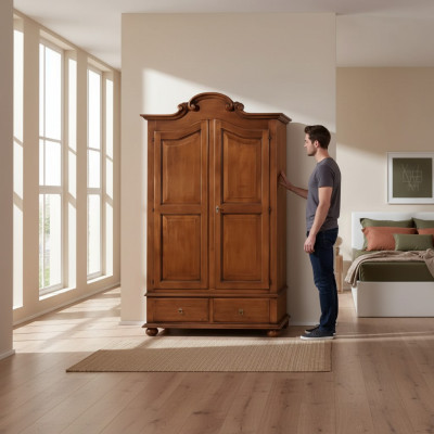 Classic wardrobe, brown wall unit, wardrobe, Italian furniture