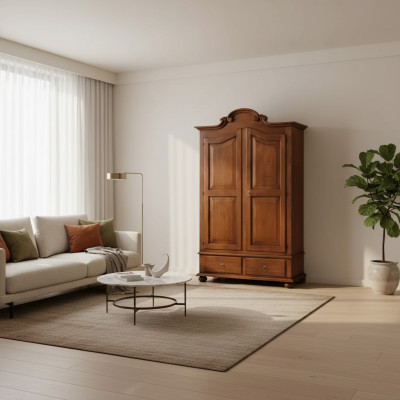 Classic wardrobe, brown wall unit, wardrobe, Italian furniture