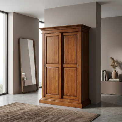 Wardrobe solid wood bedroom furniture wardrobe brown cabinets
