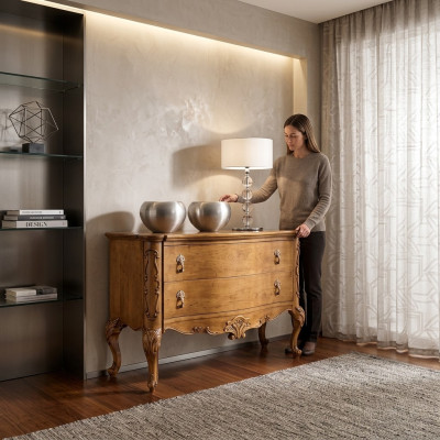Chest of drawers luxury furniture design wood bedroom wooden cabinet brown new