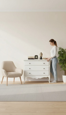 Italian furniture style white dresser sideboard designer furniture wood new