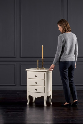 Luxury nightstand console side table wood furniture bedroom white new