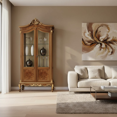 Wood Display Case Glass Cabinet Solid Wood Sideboard Display Cabinet Living Room Furniture