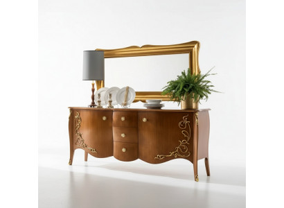 Sideboard Italian Furniture Mirror 2-piece Cabinet Sideboard Wardrobe Wood
