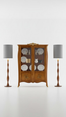 Luxury wooden display cabinet sideboard design brown Italian furniture cabinet new