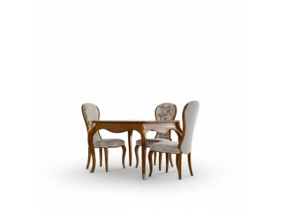 Luxury Dining Room Set Brown Suite Classic Table 4x Chairs Set 5-piece