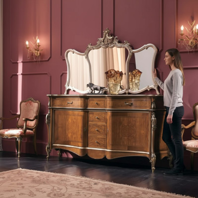 Sideboard with mirror living room sideboard furniture design cabinet brown new