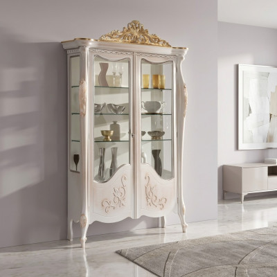 Display glass cabinet living room wood sideboard Italian furniture