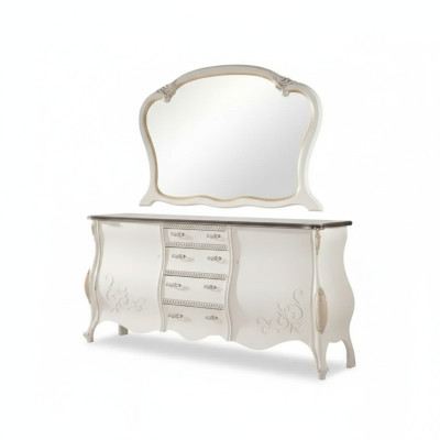 Sideboard with Mirror Living Room Side Cabinet Wooden Furniture Design White New