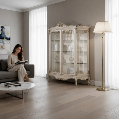 Display cabinet glass cupboard display case living room wood sideboard luxury furniture new