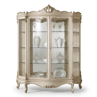 Display cabinet glass cupboard display case living room wood sideboard luxury furniture new